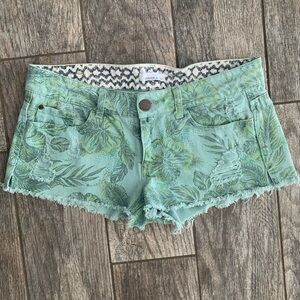 O’Neill Hawaiian print jean shorts